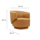 Modway Celestia Vegan Leather Fabric and Wood Swivel Chair