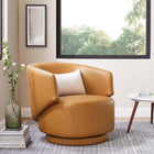 Modway Celestia Vegan Leather Fabric and Wood Swivel Chair