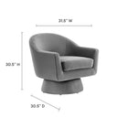 Modway Astral Performance Velvet Fabric and Wood Swivel Chair