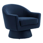 Modway Astral Performance Velvet Fabric and Wood Swivel Chair  
