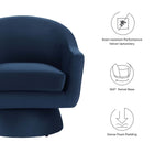 Modway Astral Performance Velvet Fabric and Wood Swivel Chair