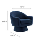 Modway Astral Performance Velvet Fabric and Wood Swivel Chair