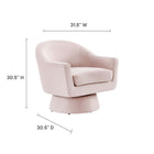 Modway Astral Performance Velvet Fabric and Wood Swivel Chair