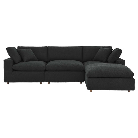 Modway Commix 4-Piece Down Filled Overstuffed Boucle Fabric Sectional Sofa  