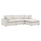 Modway Commix 4-Piece Down Filled Overstuffed Boucle Fabric Sectional Sofa  