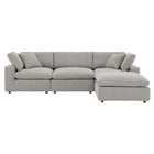 Modway Commix 4-Piece Down Filled Overstuffed Boucle Fabric Sectional Sofa