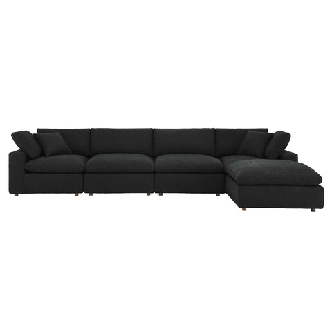 Modway Commix 5-Piece Down Filled Overstuffed Boucle Fabric Sectional Sofa  