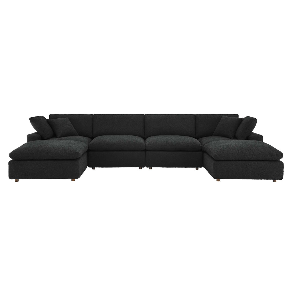 Modway Commix 6-Piece Down Filled Overstuffed Boucle Sectional Sofa  