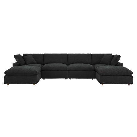 Modway Commix 6-Piece Down Filled Overstuffed Boucle Sectional Sofa  