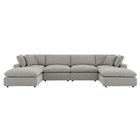 Modway Commix 6-Piece Down Filled Overstuffed Boucle Sectional Sofa  