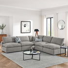 Modway Commix 5-Piece Down Filled Overstuffed Boucle Fabric Sectional Sofa EEI-6367