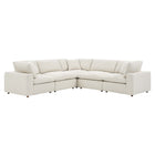 Modway Commix 5-Piece Down Filled Overstuffed Boucle Sectional Sofa  