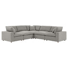Modway Commix 5-Piece Down Filled Overstuffed Boucle Sectional Sofa  