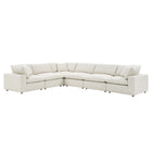 Modway Commix 6-Piece Down Filled Overstuffed Boucle Fabric Sectional Sofa  