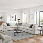 Modway Commix 6-Piece Down Filled Overstuffed Boucle Fabric Sectional Sofa