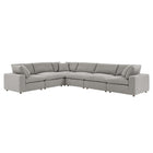 Modway Commix 6-Piece Down Filled Overstuffed Boucle Fabric Sectional Sofa  