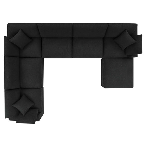 Modway Commix 7-Piece Down Filled Overstuffed Boucle Sectional Sofa  