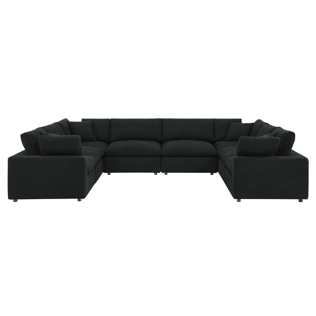 Modway Commix 8-Piece Down Filled Overstuffed Boucle Fabric Sectional Sofa  