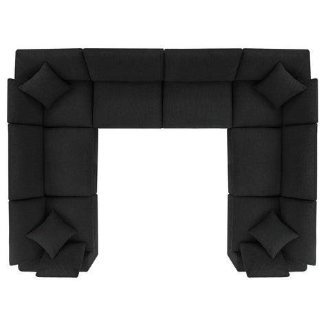 Modway Commix 8-Piece Down Filled Overstuffed Boucle Fabric Sectional Sofa  