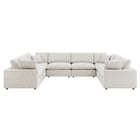 Modway Commix 8-Piece Down Filled Overstuffed Boucle Fabric Sectional Sofa  