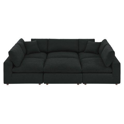 Modway Commix 6-Piece Down Filled Overstuffed Boucle Fabric Sectional Sofa EEI-6372