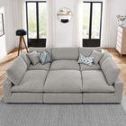 Modway Commix 6-Piece Down Filled Overstuffed Boucle Fabric Sectional Sofa EEI-6372