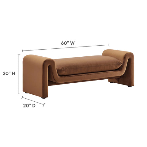 Modway Waverly Performance Velvet Bench  