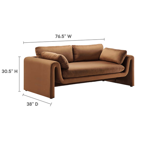 Modway Waverly Performance Velvet Sofa  