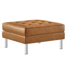 Modway Loft Tufted Vegan Leather Armchair and Ottoman Set