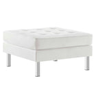 Modway Loft Tufted Vegan Leather Armchair and Ottoman Set