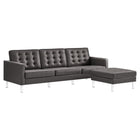 Modway Loft Tufted Vegan Leather Sofa and Ottoman Set  