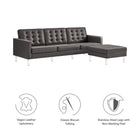 Modway Loft Tufted Vegan Leather Sofa and Ottoman Set