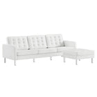 Modway Loft Tufted Vegan Leather Sofa and Ottoman Set  