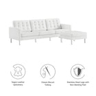 Modway Loft Tufted Vegan Leather Sofa and Ottoman Set