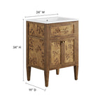 Modway Elysian 24" Wood Bathroom Vanity
