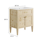 Modway Elysian 30" Wood Bathroom Vanity
