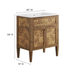 Modway Elysian 30" Wood Bathroom Vanity