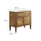 Modway Elysian 36" Wood Bathroom Vanity