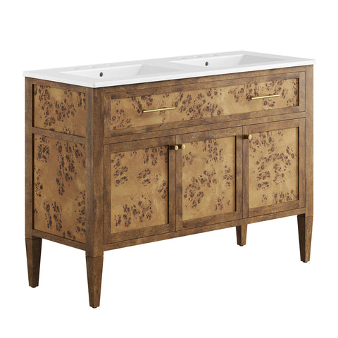 Modway Elysian 48" Wood Double Sink Bathroom Vanity  