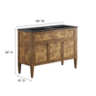 Modway Elysian 48" Wood Double Sink Bathroom Vanity