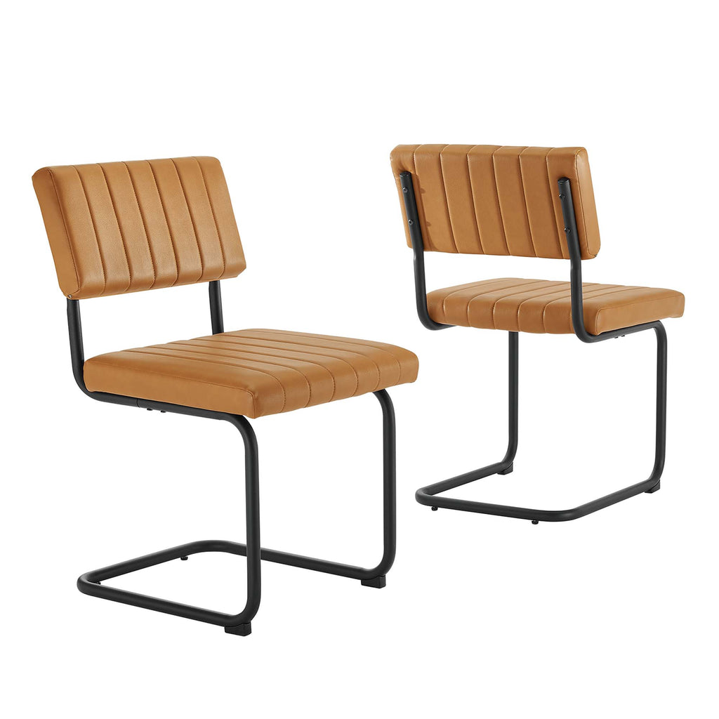 Modway Parity Vegan Leather Dining Side Chairs Set of 2  
