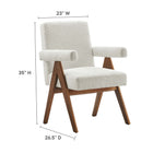 Modway Lyra Boucle Fabric Dining Room Chair Set of 2