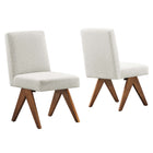 Modway Lyra Boucle Fabric Dining Room Side Chair Set of 2  