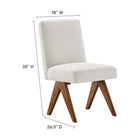 Modway Lyra Boucle Fabric Dining Room Side Chair Set of 2