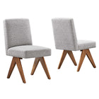 Modway Lyra Boucle Fabric Dining Room Side Chair Set of 2  