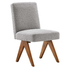 Modway Lyra Boucle Fabric Dining Room Side Chair Set of 2