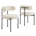 Modway Albie Boucle Fabric Dining Chairs Set of 2  