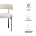 Modway Albie Boucle Fabric Dining Chairs Set of 2