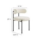 Modway Albie Boucle Fabric Dining Chairs Set of 2