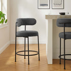 Modway Albie Boucle Fabric Counter Stools Set of 2